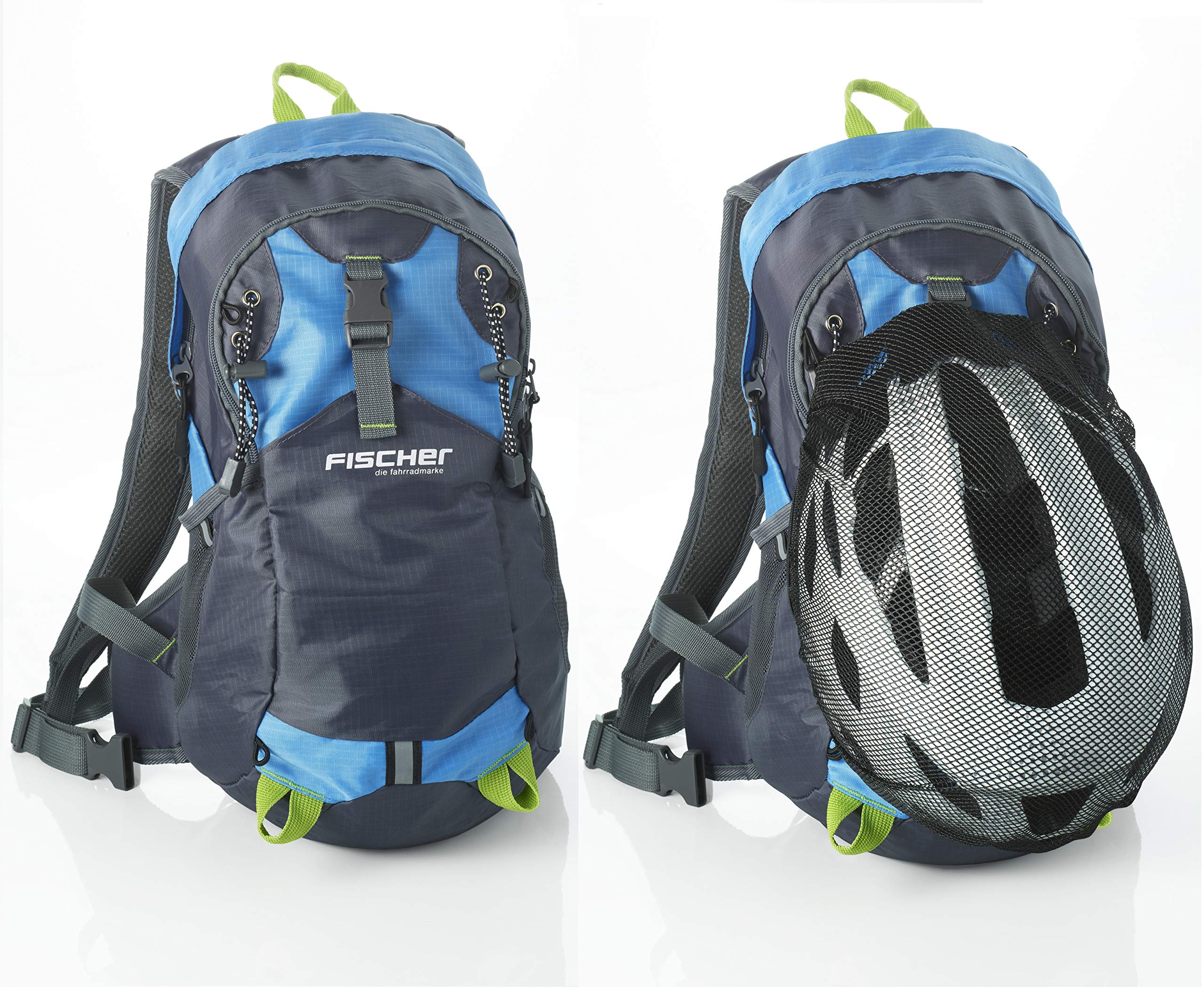 Fischer Backpack with helmet net, hydration bladder opening, rain cover, ergonomic carrying system, waist belt, chest strap