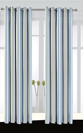 A Pair Of Eyelet Curtains Stripe Design Width 117 Cms 46