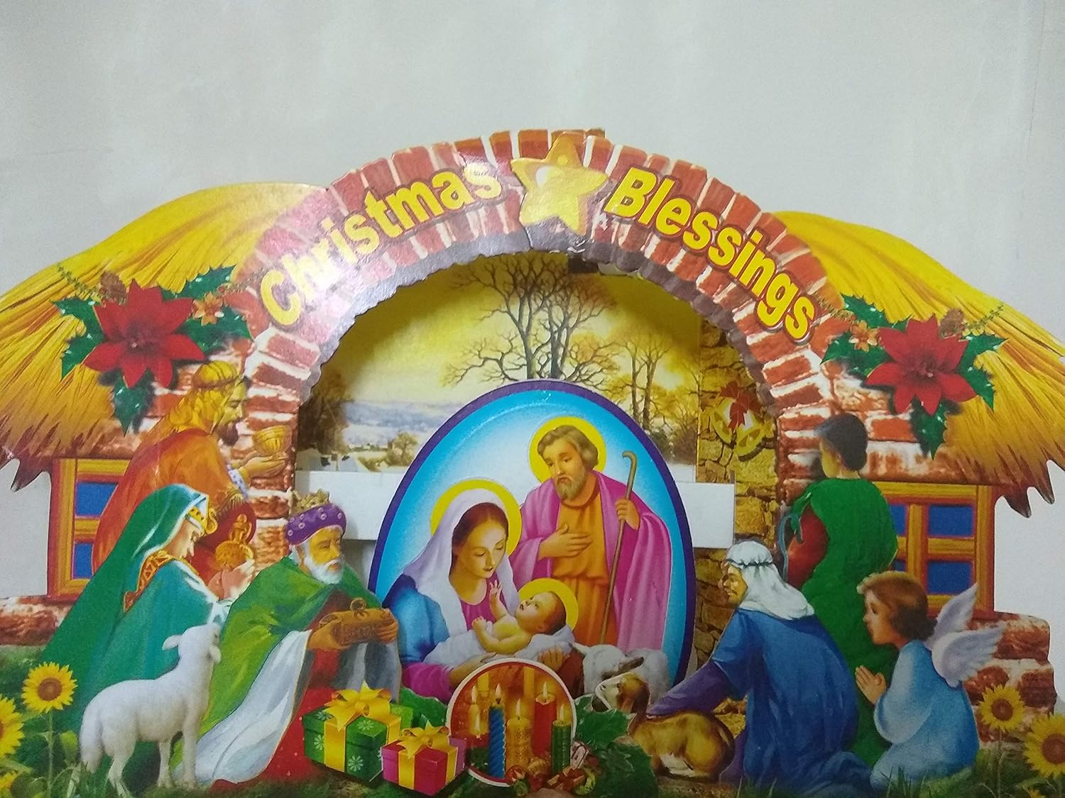 Buy Biche Christmas Nativity Scene 3d Pop Up Cardboard Paper Baby