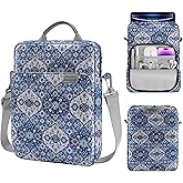 MoKo 9-11 Inch Tablet Sleeve Bag Handle Carrying Case with Shoulder Strap Fits iPad Pro/Air/A16 11 inch,iPad 10th 10.9,i-Pad 9/8/7th 10.2,iPadAir 5/4th 10.9,i-Pad 9.7,Tab S8/S9 11", Blue Bohemia