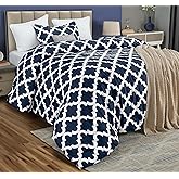 Twin Comforter Set 2 Piece Navy by Utopia Bedding, Printed Comforters Twin Size, Bedding Comforters Sets, Down Alternative Soft Bed Set, 1 Comforter (64 x 88 inches) 1 Pillow Shams (20 x 26 inches)