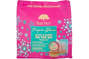 Tree Hut Glitz & Glow On the Go Travel Kit, Tropic Glow Body Care Gift Set, Exfoliating & Hydrating Self Care Essentials, Perfect Skincare Holiday Gift & Stocking Stuffer