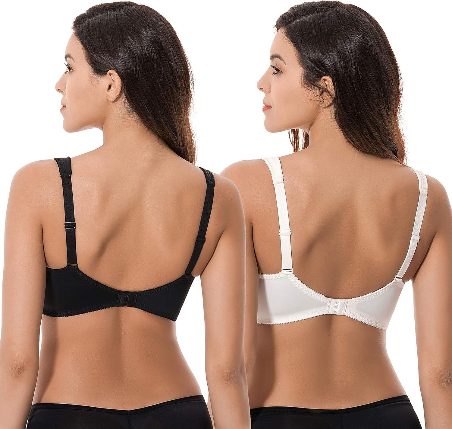 Curve Muse Womens Plus Size Minimizer Underwire Bra with Lace Embroidery-2Or3PK at  Women’s Clothing store