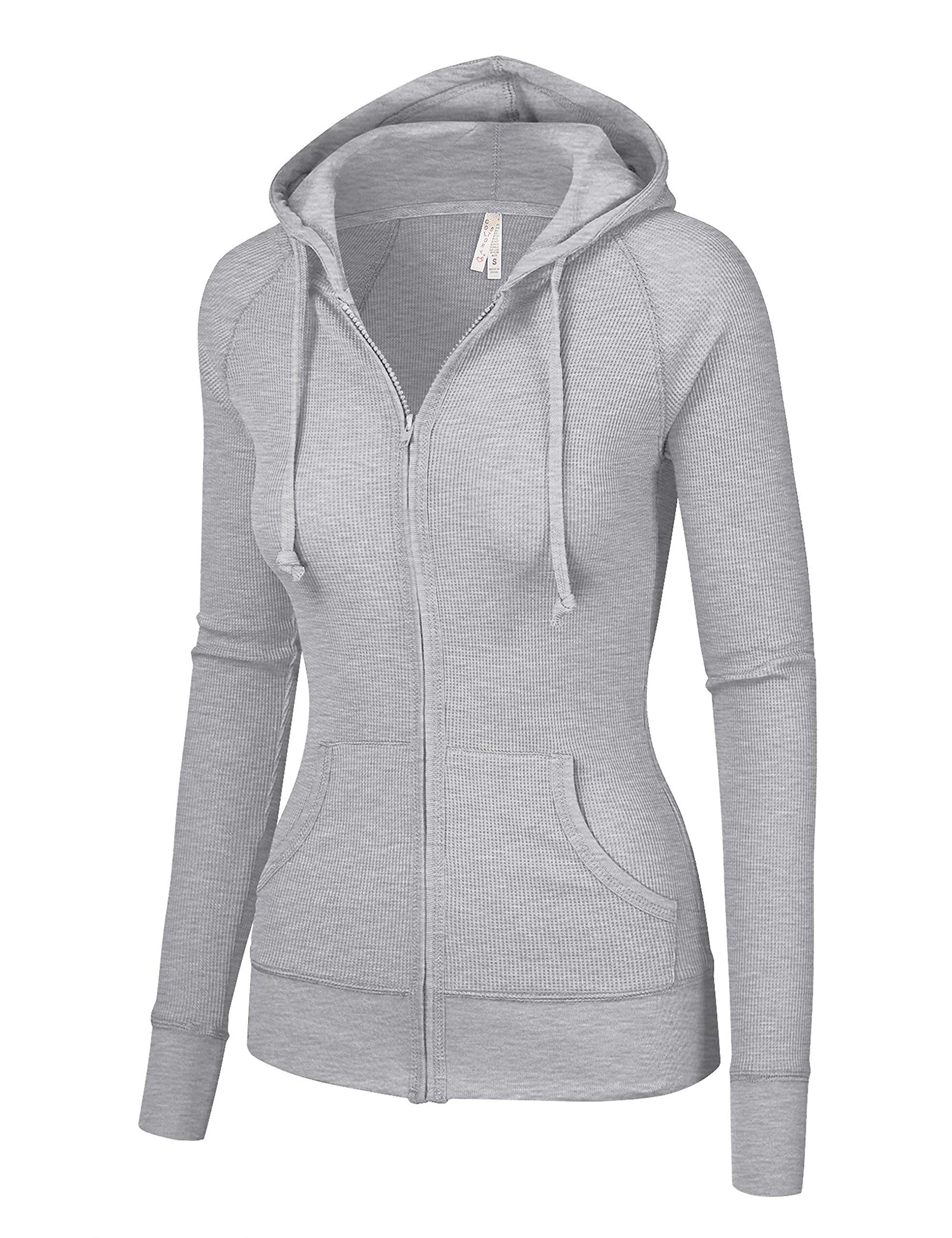 thin white zip up hoodie