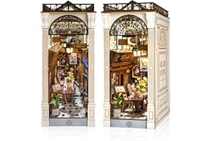 Rolife DIY Book Nook Kit for Adults European Arcade Street Scene, Miniature House Kits 3D Wooden Puzzle Booknook with LED Lig