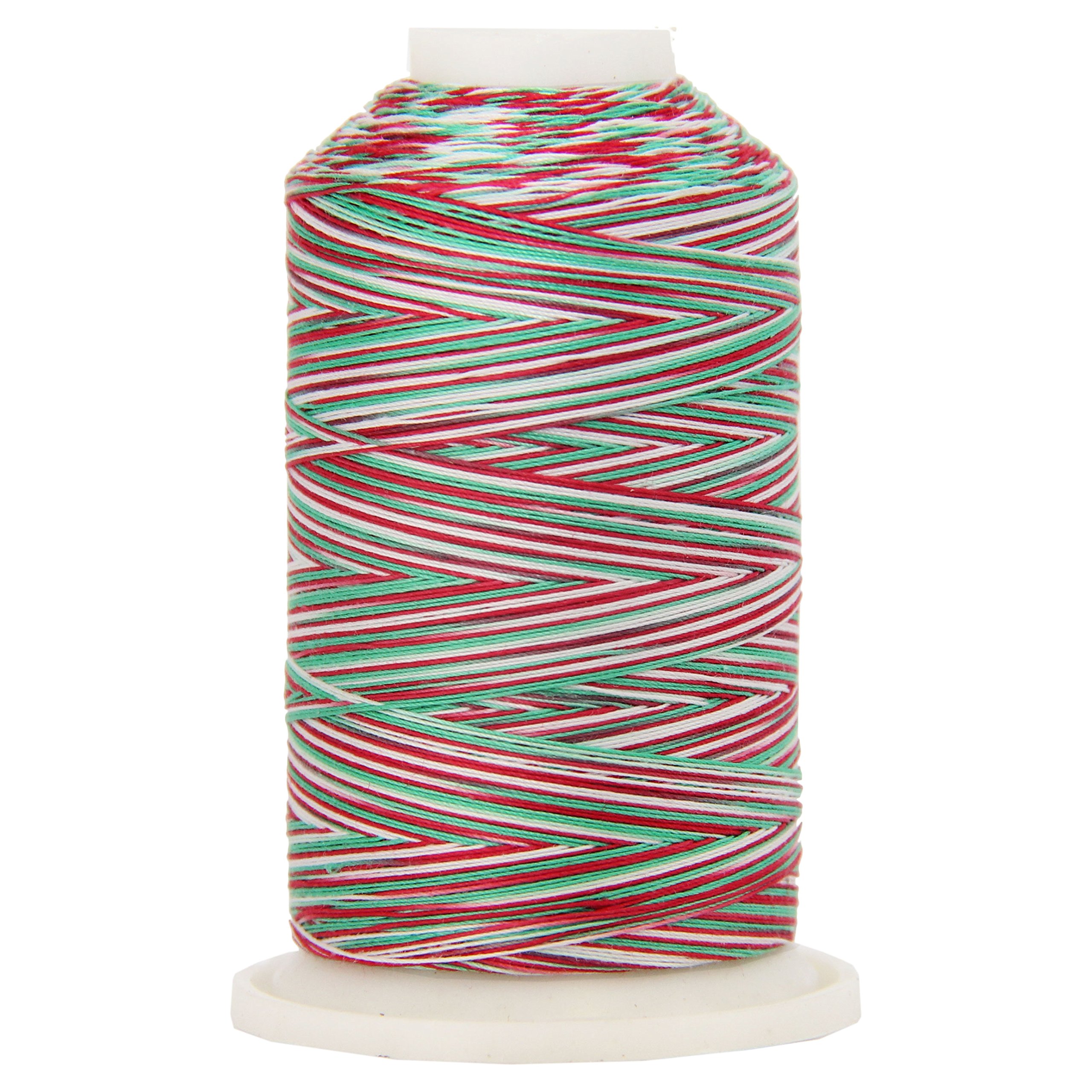 Threadart Multicolor 100% Cotton Thread | Variegated Colors for Quilting, Sewing, and Embroidery | Holiday | 40/3wt - 600M (660 Yards) Cones | Long Staple Low Lint Color 7739