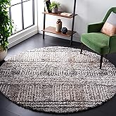 SAFAVIEH Jericho Shag Collection Area Rug - 4' x 6' Oval, Black & Rust, Non-Shedding & Easy Cleaning, Ultra Plush Thick Pile,