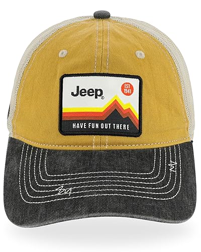 Jeep Have Fun Out There Patch Garment Washed Trucker Hat - Main Image
