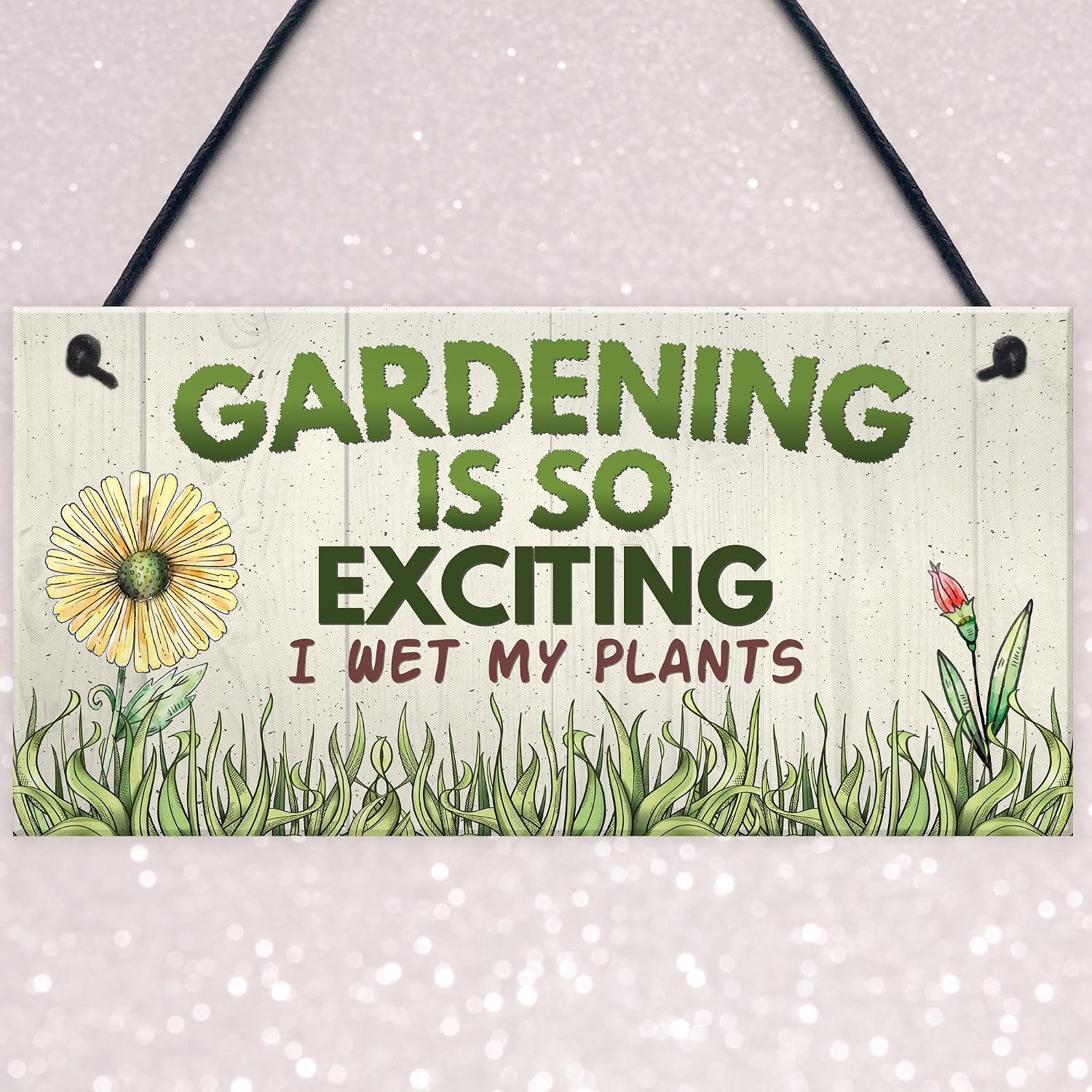 Red Ocean Gardening So Exciting Funny Novelty Hanging Sign Plaque Friendship Gift Gardening Sign, Green - Image 4