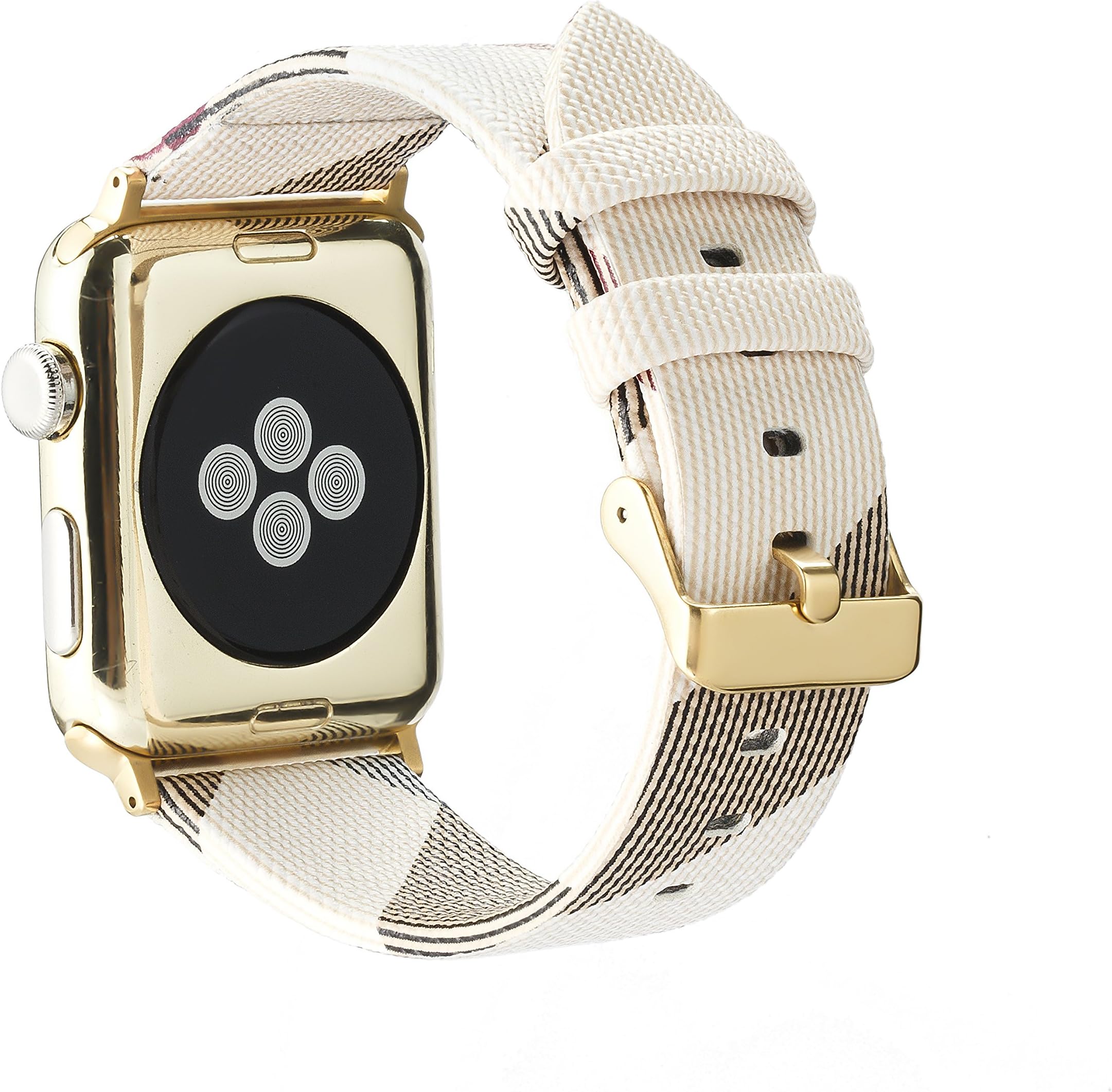 Compatible Apple Watch Band 42mm Fashion Leather iWatch Sport Series 4 Series 3 2 1 Strap Replacement for Women Men Metal Buckle (White 42mm)