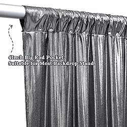 Outpain Thick 10 ft x 10 ft Black Silver Sequin