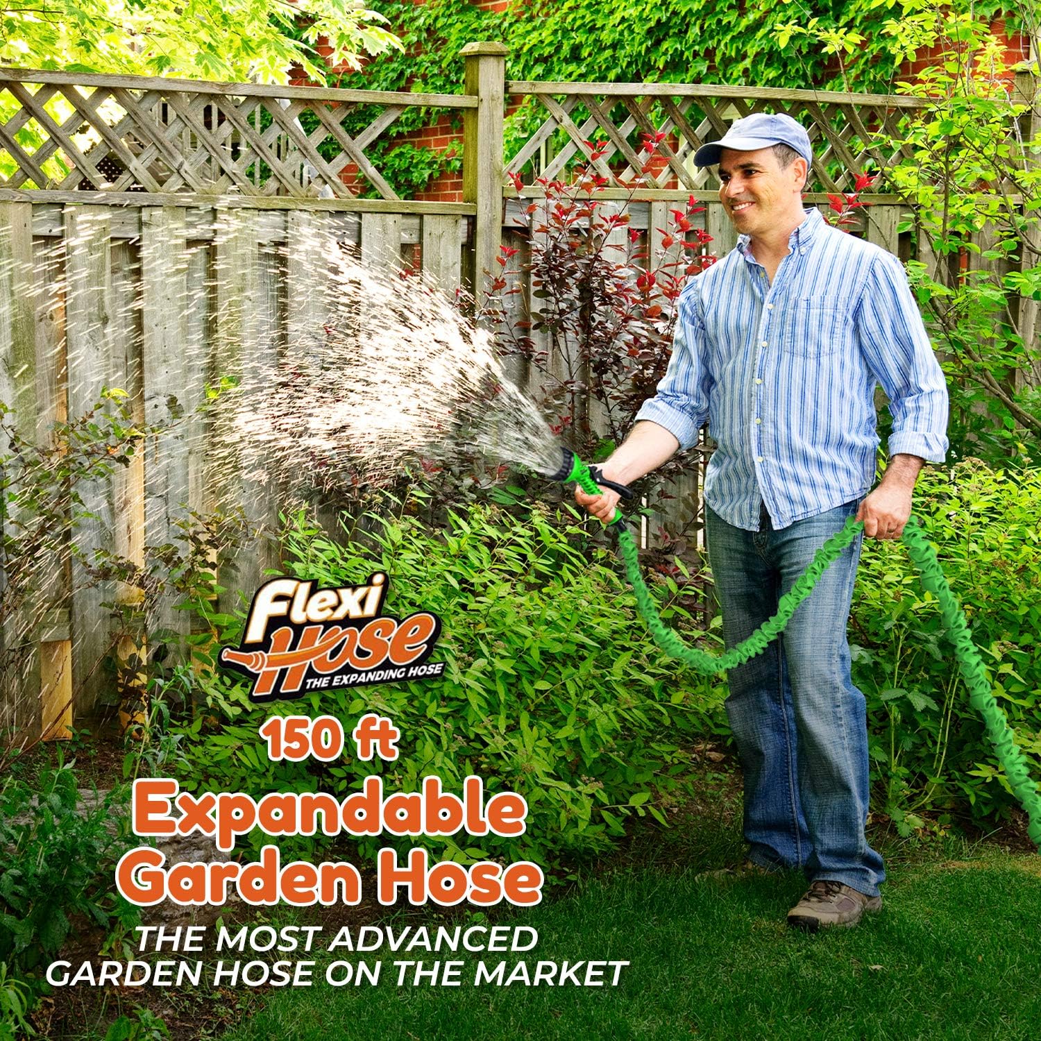 Flexi Hose 150 Foot Expandable Garden Hose with 7 Function Spray Nozzle