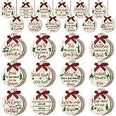 Soaoo 36 Pcs Nativity Scene Christmas Tree Ornament Christmas Nativity Ornaments Bulk Wood Tree Decorations Vintage Decorative Christian Hanging Ornaments Xmas Festival Hanging Crafts(Chic)