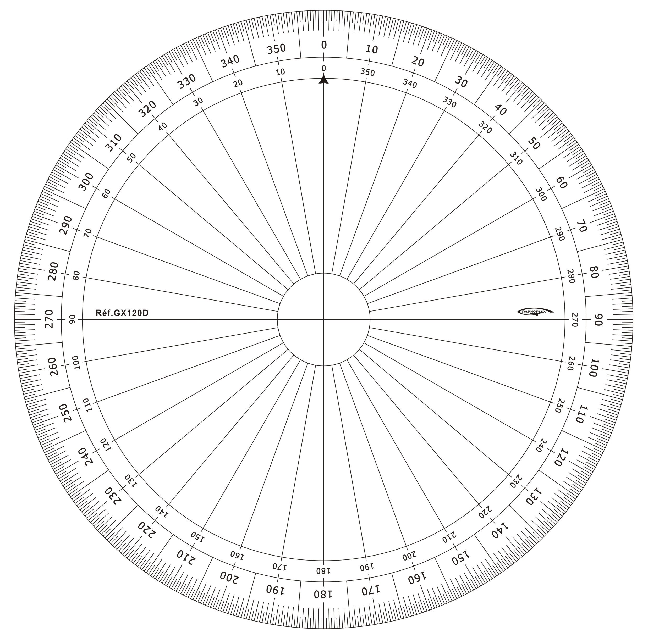 Graphoplex gx120d Full Circle Protractor Clear