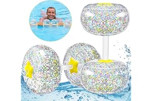 DANCELF Inflatable Aquatic Dumbbell Set of 2, Water Weight for Swimming Pool Exercise, Floating Barbell Equipment for Water Aerobics Weight Loss