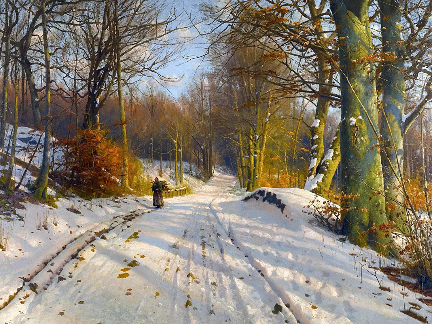 WINTER by P. Monsted snow forest Tile Mural Kitchen Wall Backsplash Ceramic 10x8