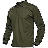 MAGCOMSEN Men's Polo Shirts Long Sleeve Collared Moisture Wicking Performance Golf Athletic Casual Work