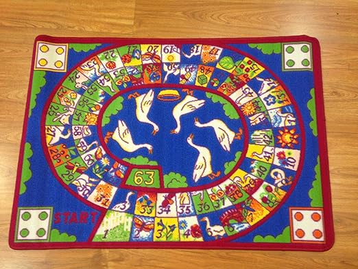 Sobe - Alfombra con diseño de juego de la oca, 95 x 133 cm, ideal para habitación de los niños, antideslizante: Amazon.es: Hogar