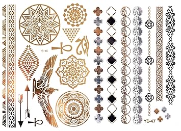 Goldtattoo Temporary Tattoo Hauttattoo YS-47+48 Modeschmuck FLASHTATTOOS GOLD auch Karneval / Fasching