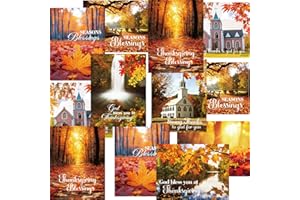 WorldBazaar Thanksgiving Greeting Cards Religious Cards with Envelopes 24 Pack Landscapes