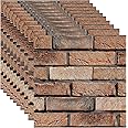 Veczom 3D Wall Panels Peel and Stick, 10 Pack 3D Waterproof Self-Adhesive Wallpaper PVC Wall Panels Brick Stone for Living Room,Interior, Lobby Bedroom Office Decorate(Large Red Stone)