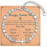 IKIATY Religious Cross Bracelet for Women Girls, Christian Gifts for Daughter Granddaughter Sister in Christ Friend Niece on Birthday Christmas Easter Valentines Day Graduation