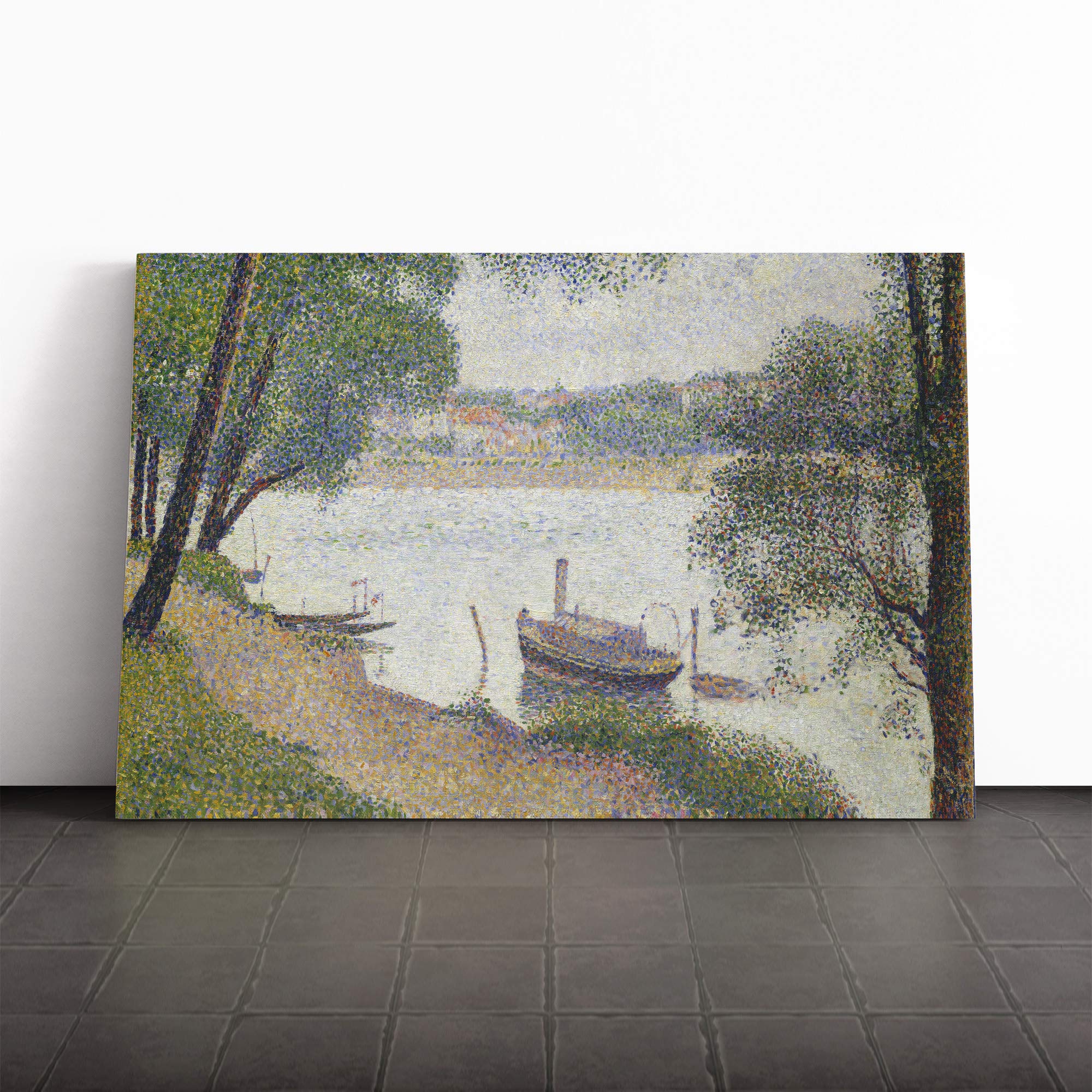 Georges-Pierre Seurat Jatte Canvas Print | Gallery Wrapped 30mm Frame Wall Art | 20x14 inches | Ready to Hang | Modern Picture | Living Room Bedroom Lounge Office