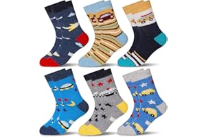 Eocom Kids Wool Socks For Boys Girls Warm Hiking Thermal Winter Cozy Soft Thick Toddlers Crew Boot Socks 6 Pairs