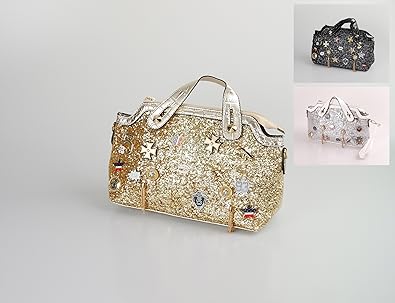 Amazon ピンクミニスター モチーフ シルバー グリッター エナメル