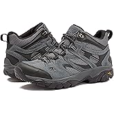 HI-TEC Ravus Mid Hiking Boots for Men, Lightweight Breathable Outdoor Trekking Shoes