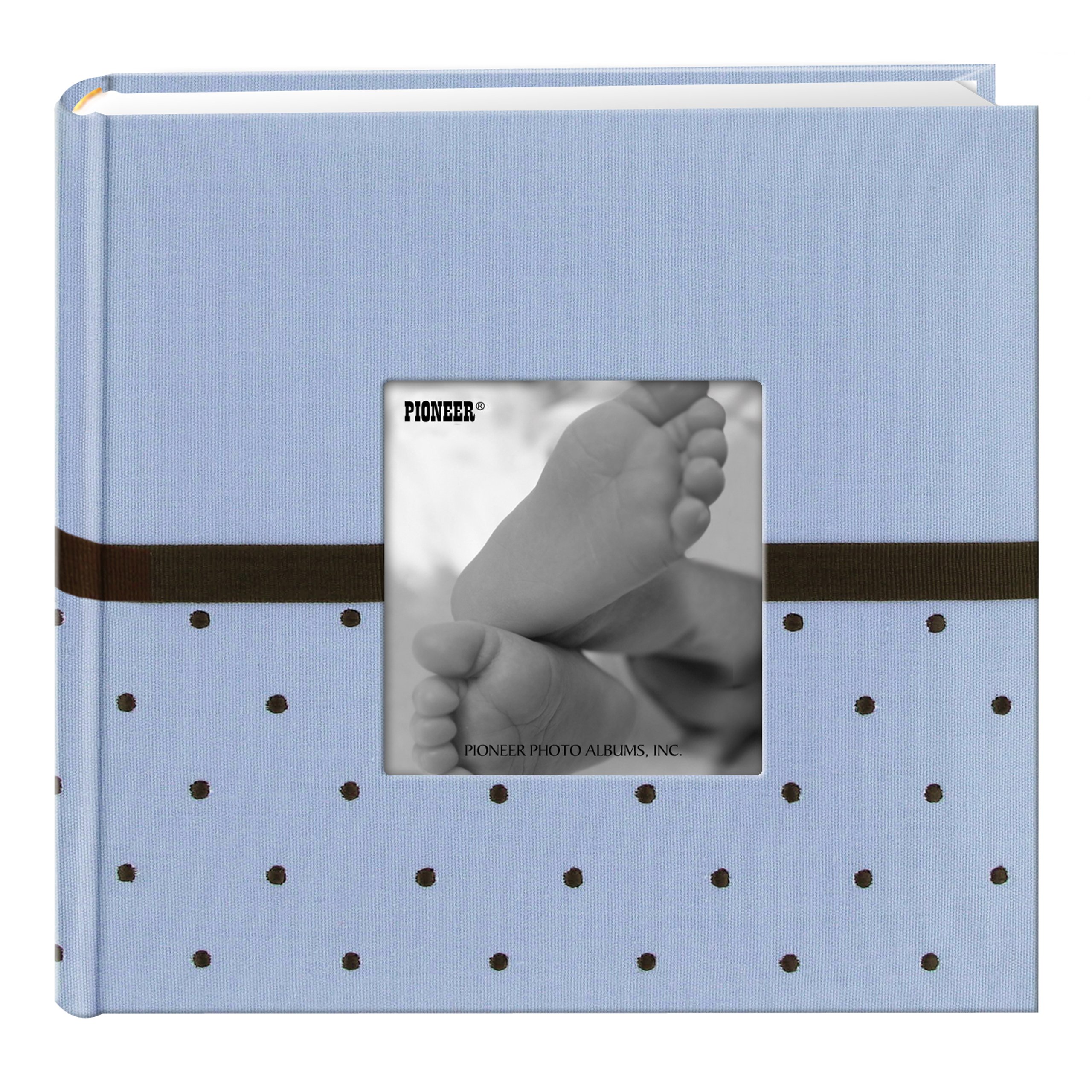 Pioneer Photo Albums Embroidered 200 Pocket Frame Fabric Cover Photo Album, Baby Blue
