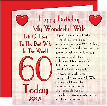 60th birthday card for my wife