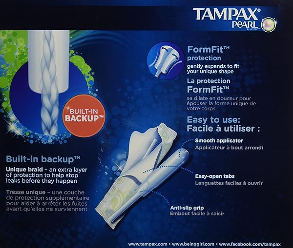 TAMPAX PEARL PLASTIC TAMPONS, SUPER ABSORBENCY, UNSCENTED, 50 COUNT (PACKAGING MAY VARY)