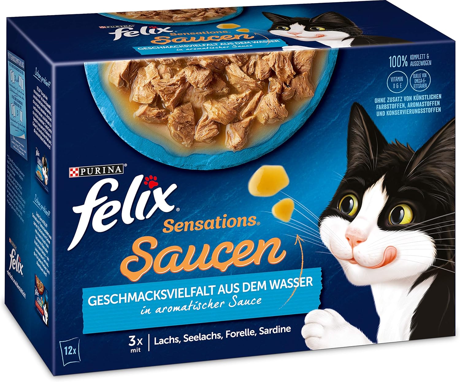 FELIX Tasty Shreds Katzenfutter 80x80g - Gemischte Vielfalt Mit Rind, Huhn, Lachs & Thunfisch