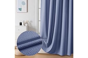 OVZME Berry Extra Long Shower Curtain Set 72 x 84 Inch with Hooks, 3D Embossed Textured Fabric Shower Curtain for Bathroom, Water Resistance, Machine Washable Soft Cloth, 72X84, Royal Blue