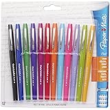 Paper Mate 74423 Flair Felt Tip Pens, Medium Point, Assorted Colors, 12-Count