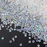 Lusofie 14400Pcs 3mm Acrylic Clear Diamond Rhinestones Vase Fillers AB Gold view 1