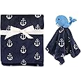 Hudson Baby Unisex Baby Plush Blanket with Security Blanket, Whale, One Size