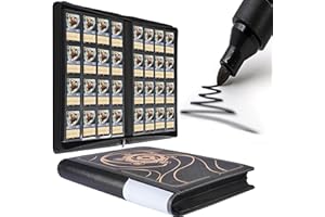 DRZERUI Binder for Lorcana Cards, Premium 16 Pocket Trading Card Album with Sleeves Compatible with 1024 Lorcana Cards, Tokens and Rules sheet - Classic Black