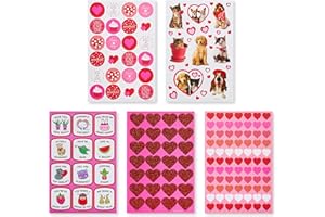 American Greetings Bulk Valentines Stickers for Kids, Hearts and Animals (688-Count)