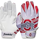 Franklin Sports Youth NCAA Football Receiver Gloves - Receiver Gloves for Kids - NCAA Team Logos and Silicone Palm - Youth Pair - Great for Games & Costumes