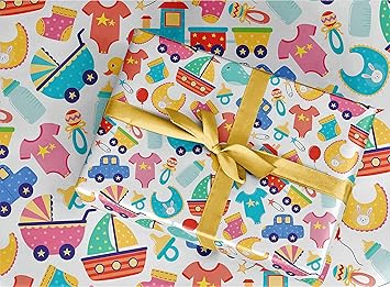 Amazon Com Gift Wrapping Paper 30 X 84 Sheet Vintage Style Baby
