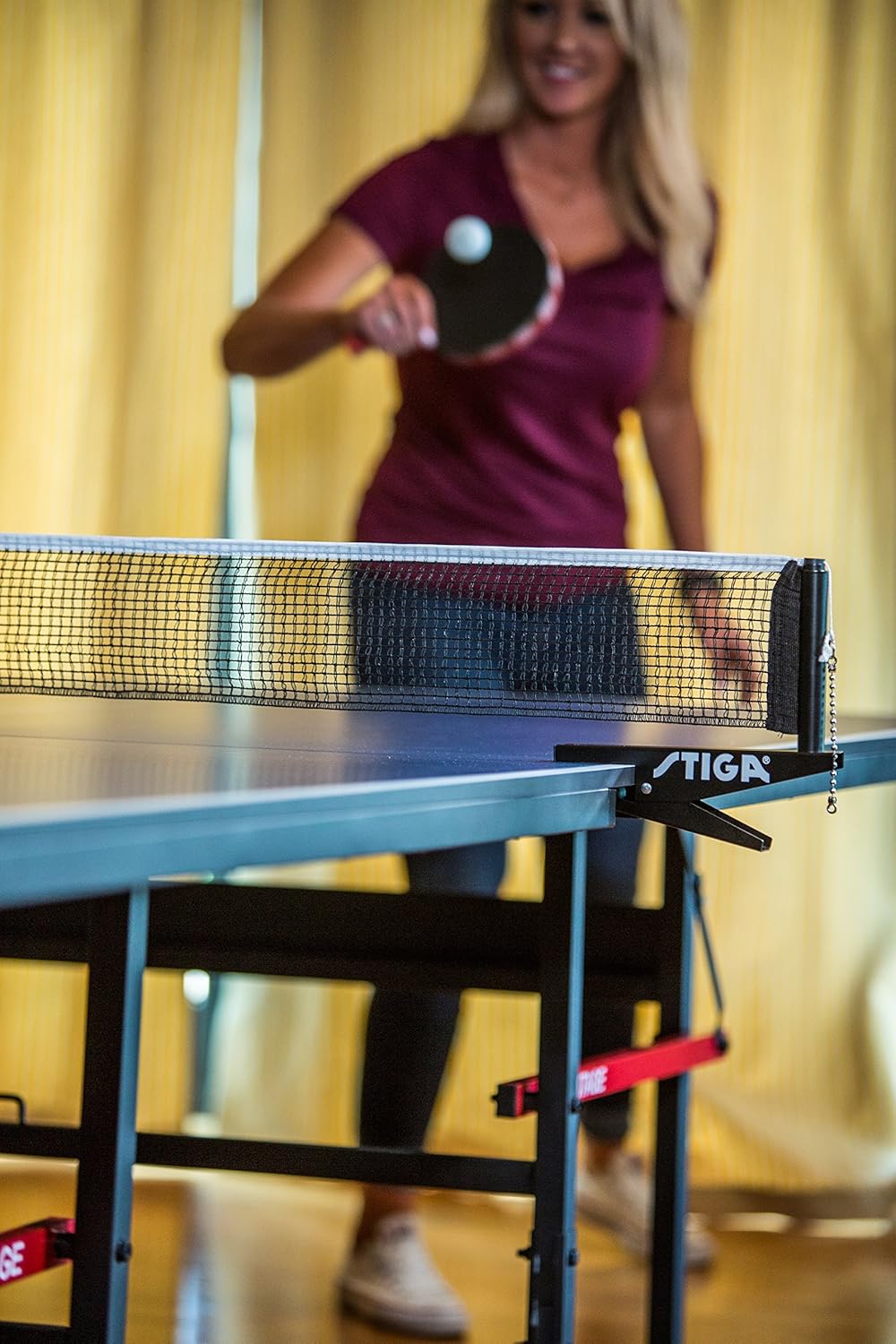 STIGA Advantage Competition-Ready Indoor Table Tennis Table 95% Preassembled Out of the Box with Easy Attach and Remove Net : Sports & Outdoors