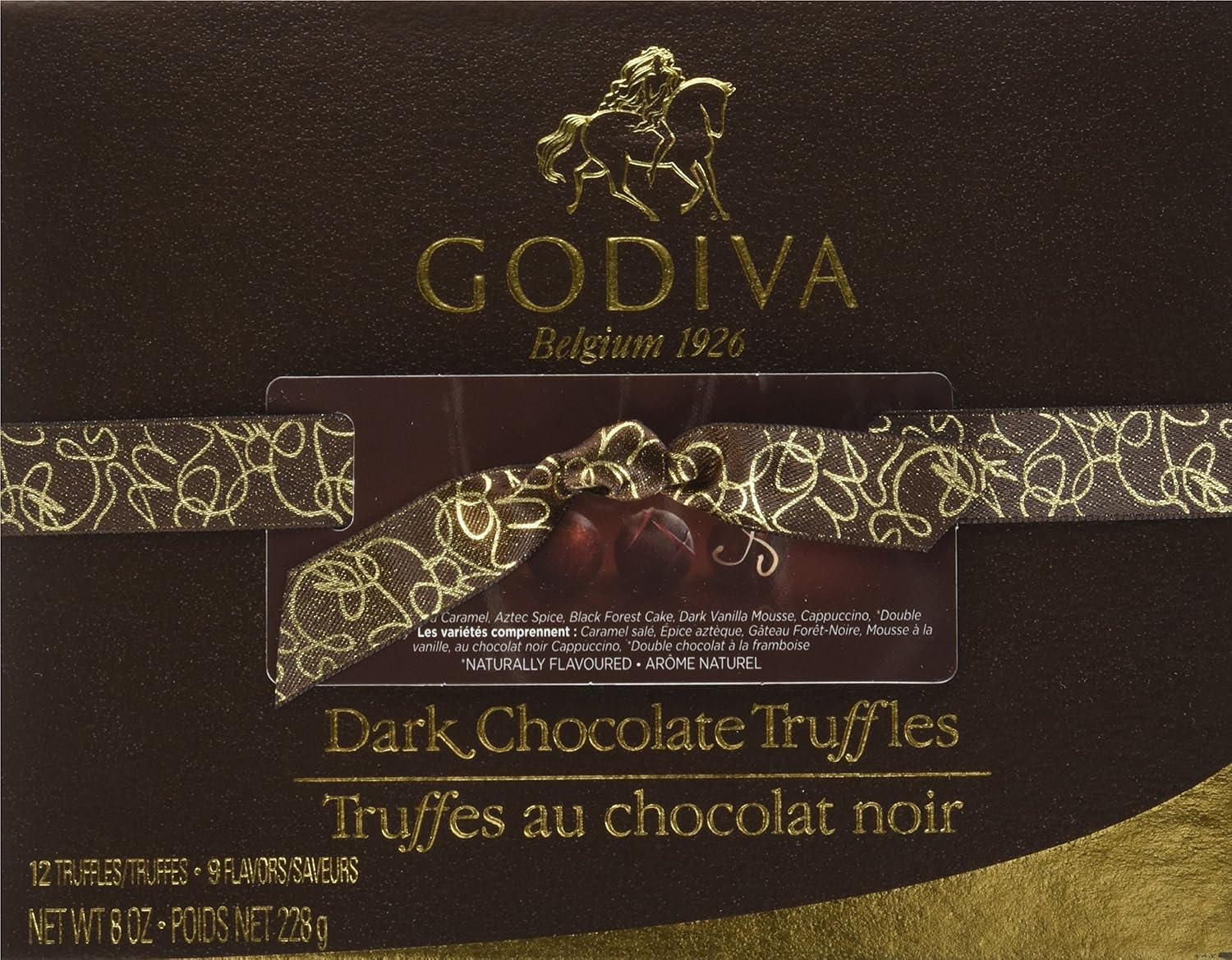 Godiva Chocolatier Signature Dark Chocolate Truffles, 12pc Gift Box