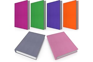 ELLOPI Stretchable, Easy Apply Book Covers 6 Pack Solid Colors. Jumbo Jackets Fit Most Hardcover Textbooks Up to 9 x 11. Adhesive-Free, Nylon Fabric Protectors. Washable and Reusable Student School Supply