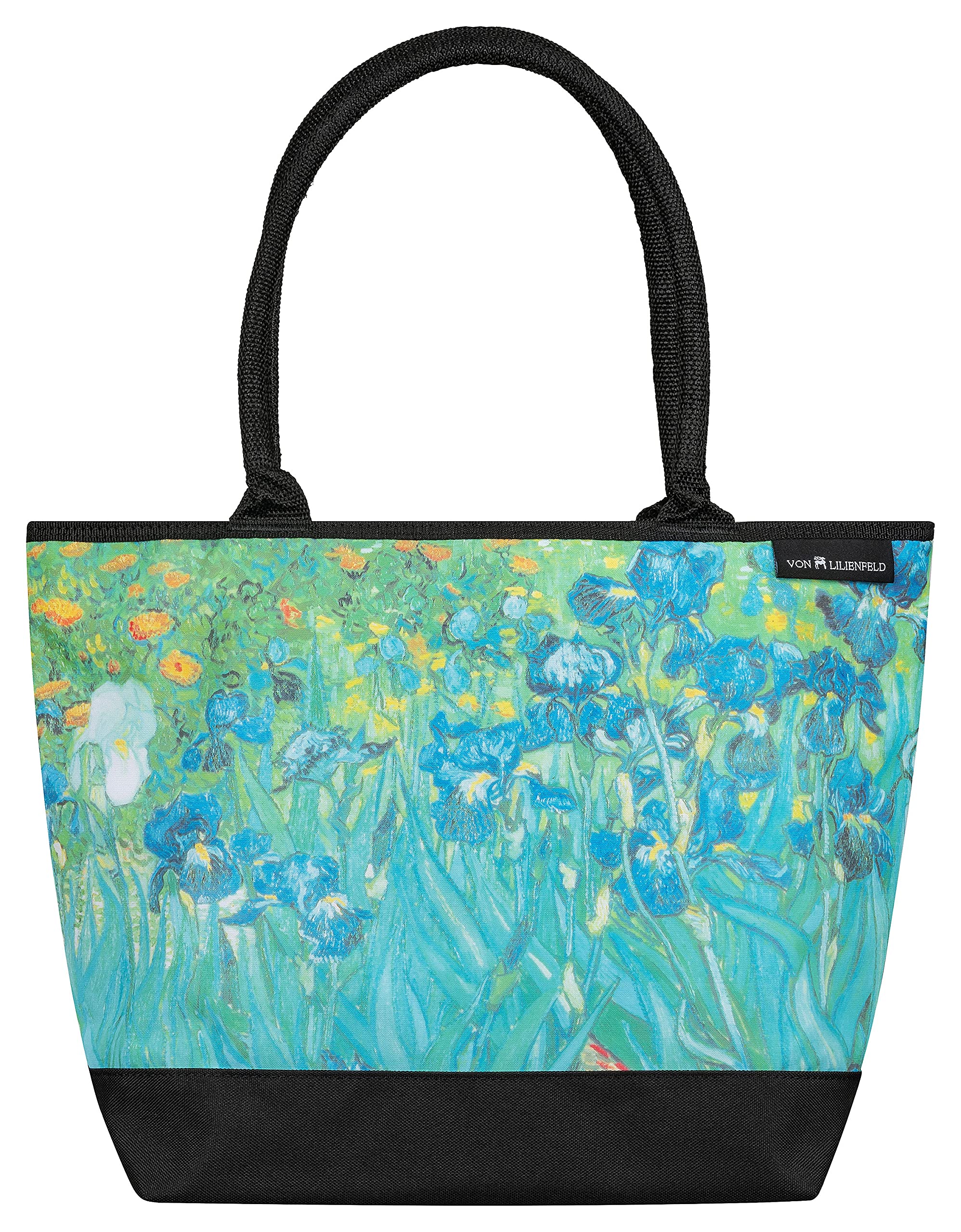 VON LILIENFELD® Tote Bag Shopping Women Men Spacious Shopper Motif Art Floral Vincent van Gogh: Irises