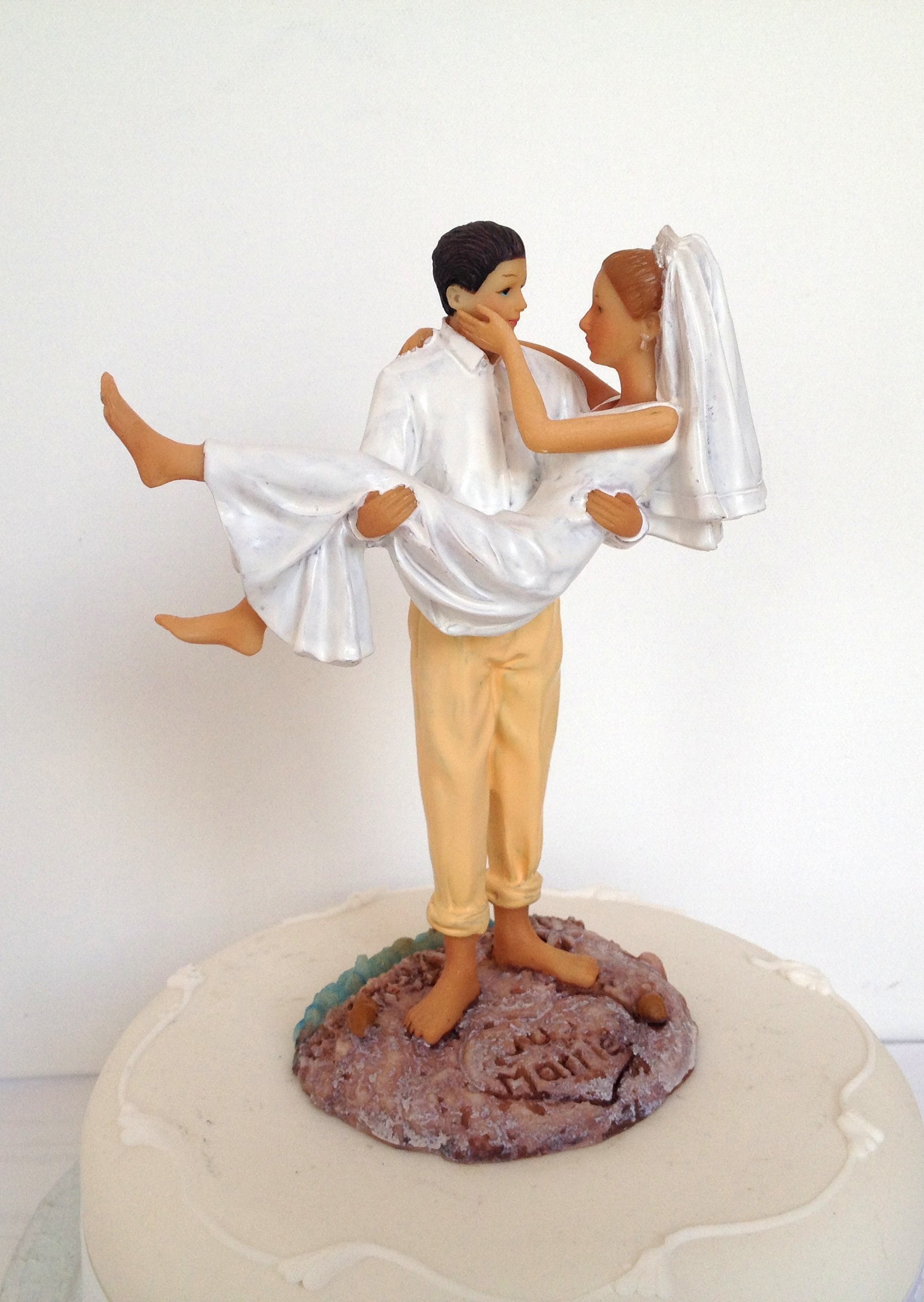 DreamWedding-UK Wedding Cake Toppers/Bride and Groom Figures/Sitting/Standing, Artificial Resin, Number 14, 5 x 12 x 12 cm