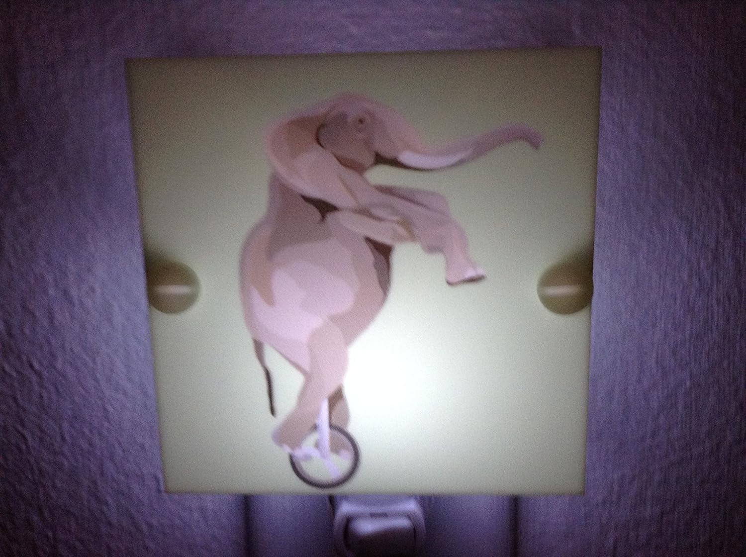 Elephant on Unicycle Circus Night Light Hand Made With LED Bulb