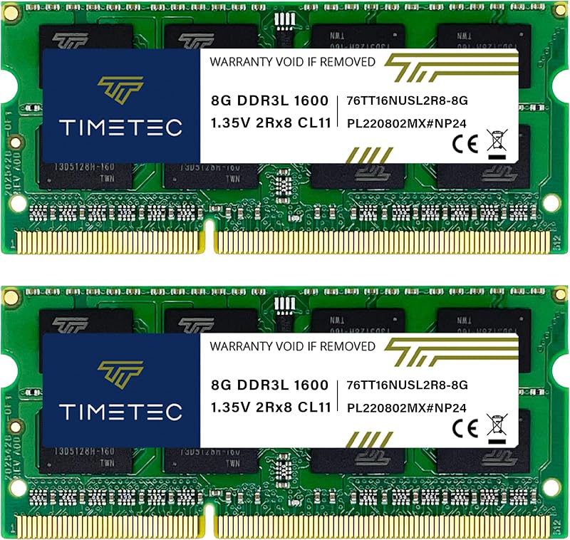 Timetec 16GB Kit (2x8GB) DDR3L/DDR3 1600MHz SODIMM 1.35V CL11