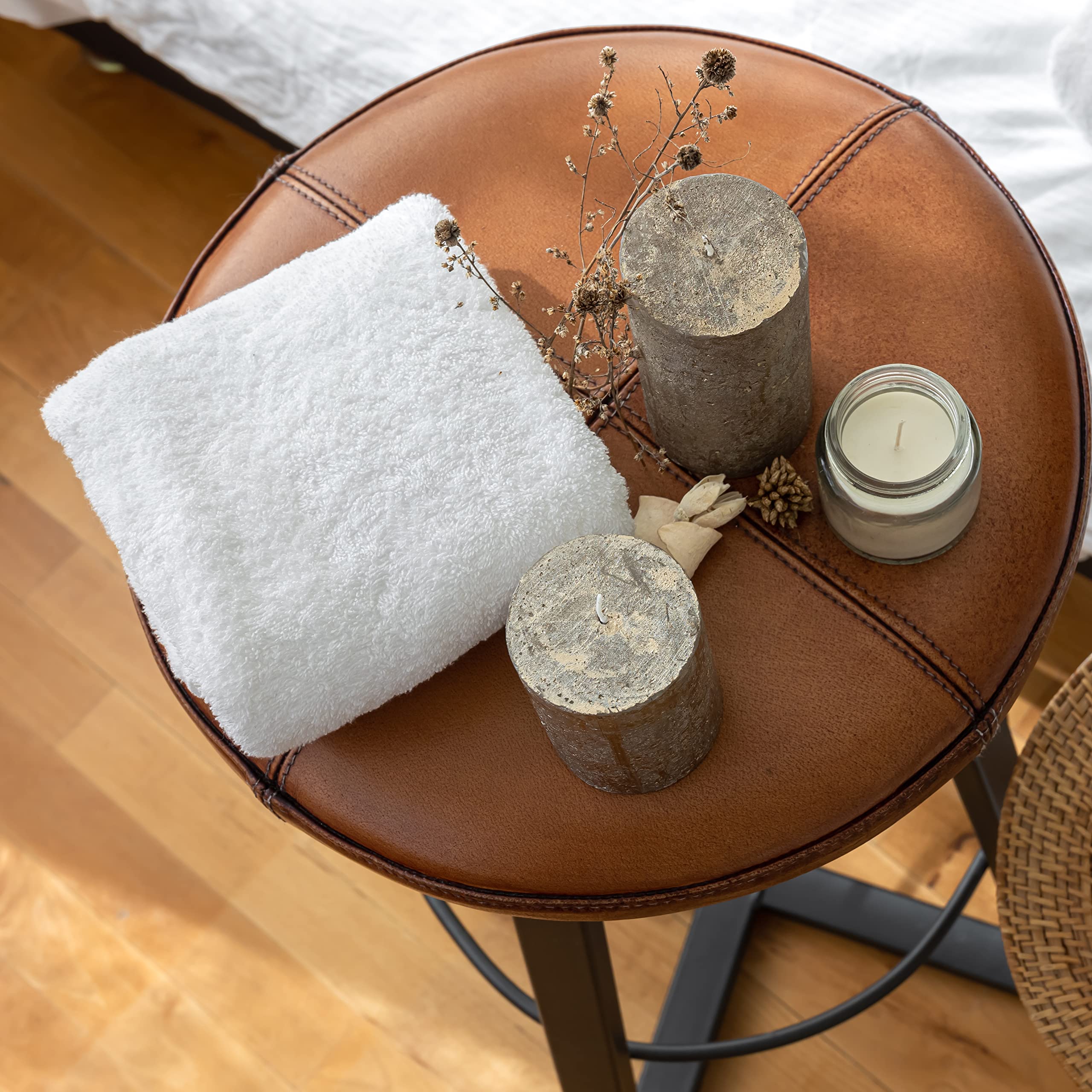 Towel and Linen Mart 100% Cotton - 24 PK Wash Cloth Set - White Color Flannel Face Cloths, Highly Absorbent and Soft Feel Fingertip Towels (White, Pack of 24)